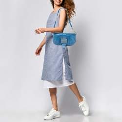 Tod's Blue Lizard Crystal Embellished Frame Shoulder Bag