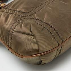 Tod's Brown Satin and Leather Crossbody Bag