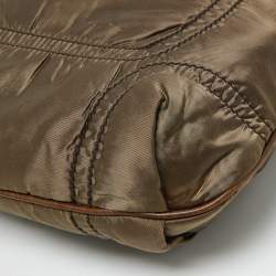 Tod's Brown Satin and Leather Crossbody Bag