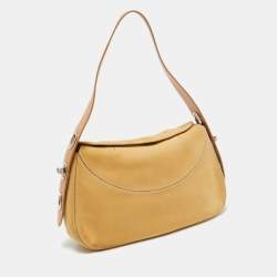 Pre Owned Tod's Cream/Brown Nubuck Leather Turnlock Handle Bag