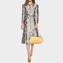 Pre Owned Tod's Cream/Brown Nubuck Leather Turnlock Handle Bag