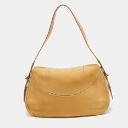 Pre Owned Tod's Cream/Brown Nubuck Leather Turnlock Handle Bag