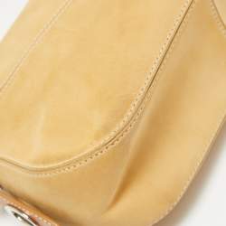 Pre Owned Tod's Cream/Brown Nubuck Leather Turnlock Handle Bag