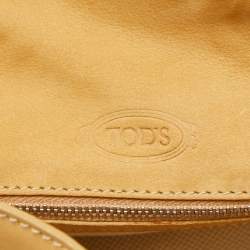 Pre Owned Tod's Cream/Brown Nubuck Leather Turnlock Handle Bag