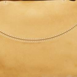 Pre Owned Tod's Cream/Brown Nubuck Leather Turnlock Handle Bag