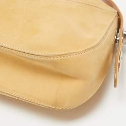 Pre Owned Tod's Cream/Brown Nubuck Leather Turnlock Handle Bag