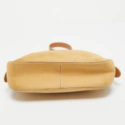 Pre Owned Tod's Cream/Brown Nubuck Leather Turnlock Handle Bag