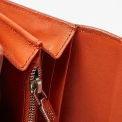 Tod's Burnt Orange Leather Flap Continental Wallet
