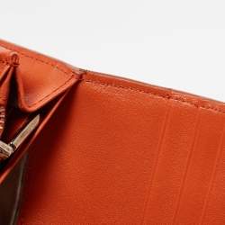 Tod's Burnt Orange Leather Flap Continental Wallet