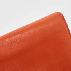 Tod's Burnt Orange Leather Flap Continental Wallet