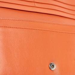Tod's Burnt Orange Leather Flap Continental Wallet