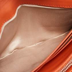 Tod's Burnt Orange Leather Flap Continental Wallet
