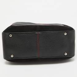 Tod's by Ferrari Black/Red Leather and Suede Micky Hobo