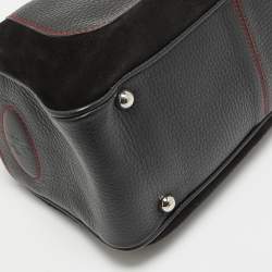 Tod's by Ferrari Black/Red Leather and Suede Micky Hobo