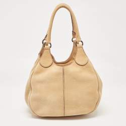 Pre Owned Tod's Tan Nubuck Leather Shoulder Bag