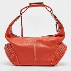 Tod's Orange Leather Charlotte Hobo