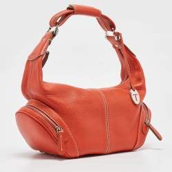 Tod's Orange Leather Charlotte Hobo