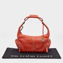 Tod's Orange Leather Charlotte Hobo
