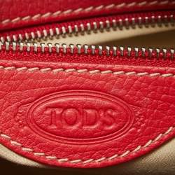 Tod's Red Leather Milky Hobo