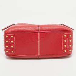 Tod's Red Leather Milky Hobo