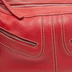Tod's Red Leather Milky Hobo