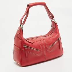 Tod's Red Leather Milky Hobo
