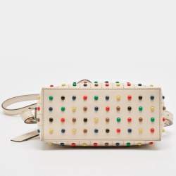 Tod's Light Beige Leather Micro Studs Gommino Shoulder Bag