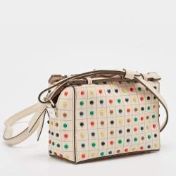 Tod's Light Beige Leather Micro Studs Gommino Shoulder Bag