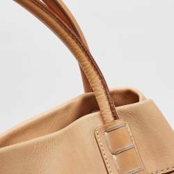 Tod's Tan Leather Large Media Tote