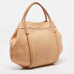 Tod's Tan Leather Large Media Tote