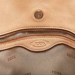 Tod's Tan Leather Large Media Tote
