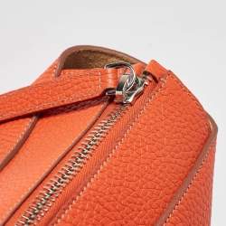 Pre Owned Tod's Orange Leather DBS Media Shopper Tote