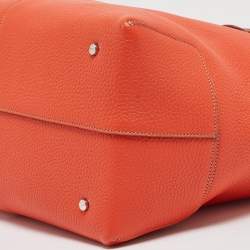 Pre Owned Tod's Orange Leather DBS Media Shopper Tote
