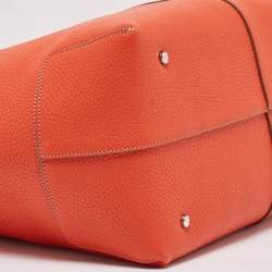 Pre Owned Tod's Orange Leather DBS Media Shopper Tote