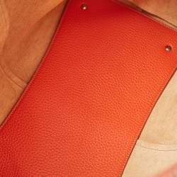 Pre Owned Tod's Orange Leather DBS Media Shopper Tote