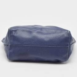 Tod's Navy Blue Leather Toronto Shopper Tote