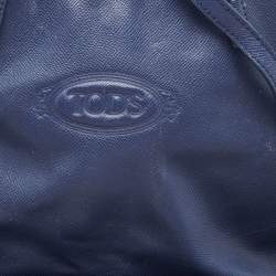 Tod's Navy Blue Leather Toronto Shopper Tote