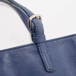 Tod's Navy Blue Leather Toronto Shopper Tote