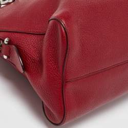 Tod's Red Leather Sella Bowler Bag