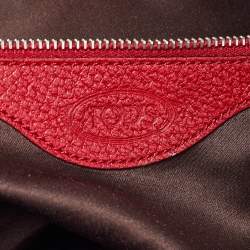 Tod's Red Leather Sella Bowler Bag