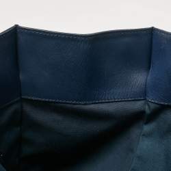 Tod's Navy Blue Leather Stripe Tote