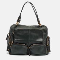 Tod's Dark Green Leather Multipocket Satchel