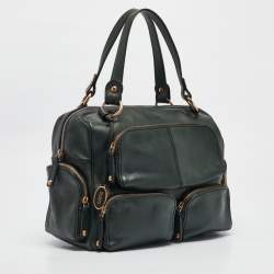 Tod's Dark Green Leather Multipocket Satchel