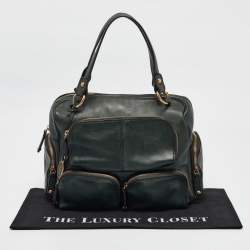 Tod's Dark Green Leather Multipocket Satchel