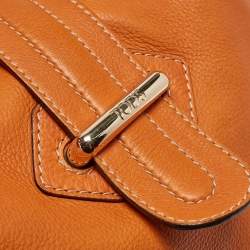 Tod's Orange Leather Flap Tote