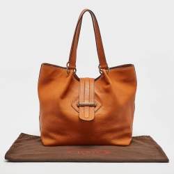 Tod's Orange Leather Flap Tote