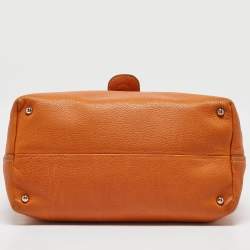 Tod's Orange Leather Flap Tote