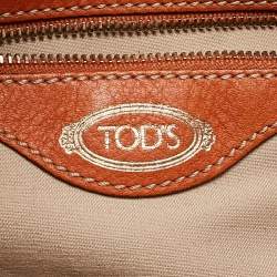 Tod's Orange Leather Flap Tote