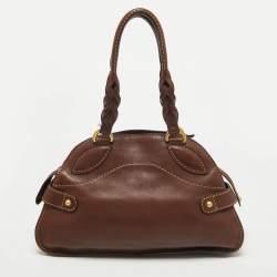 Pre Owned Tod's Brown Leather Treccia Bauletto Satchel