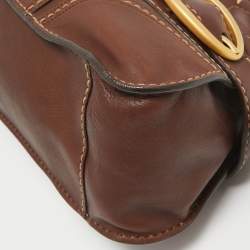 Pre Owned Tod's Brown Leather Treccia Bauletto Satchel